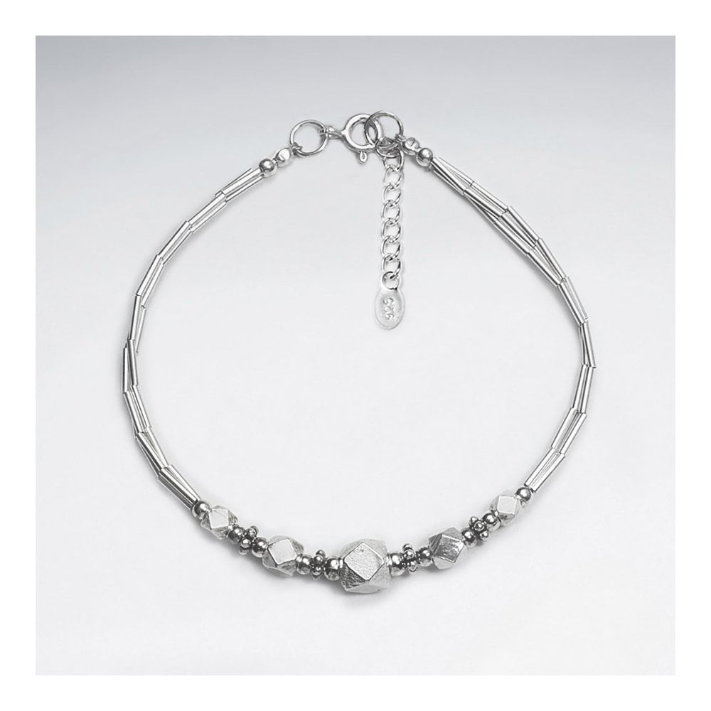 Sterling Silver Faceted Bead Bracelet Bracelet