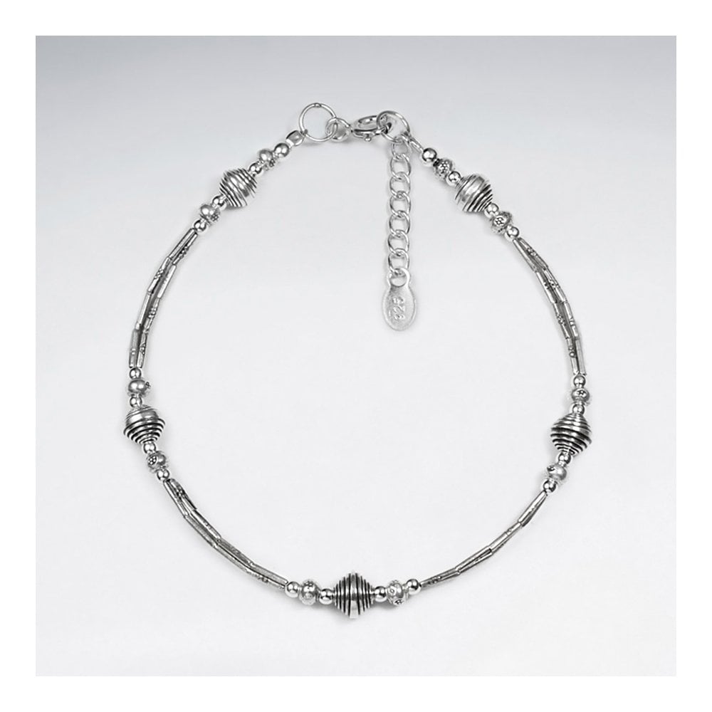 Minimalist Sterling Silver Bead Bracelet