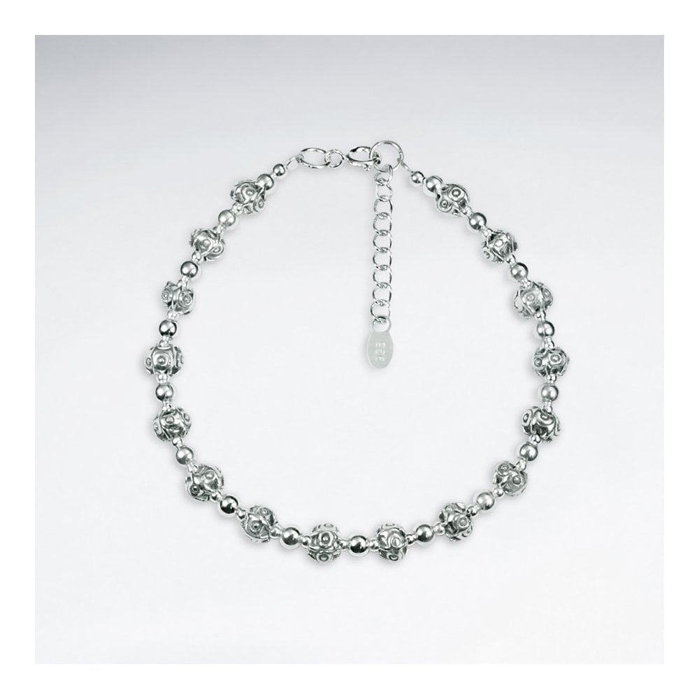 Sterling Silver Bead Ball Bracelet