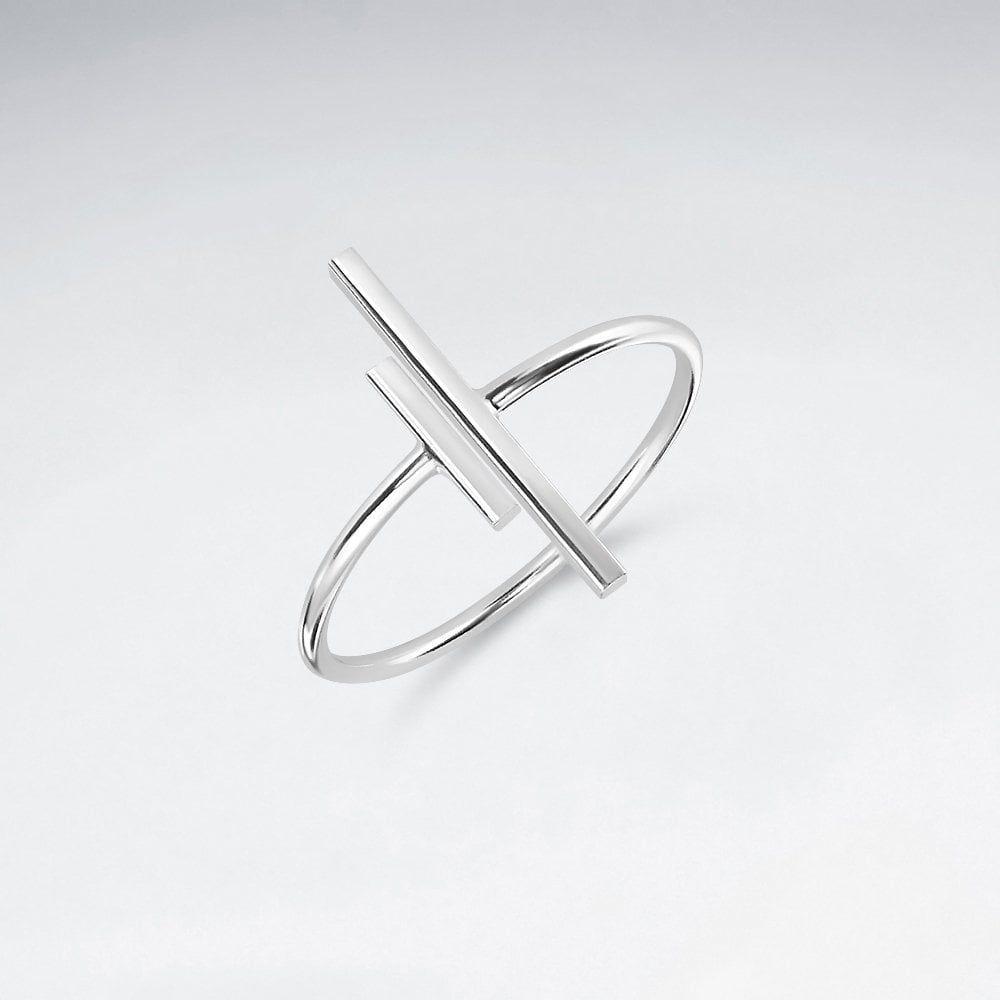 Sterling Silver Double Bar Ring