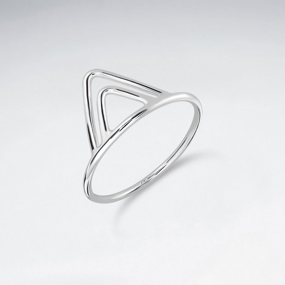Sterling Silver Openwork Chevron Ring