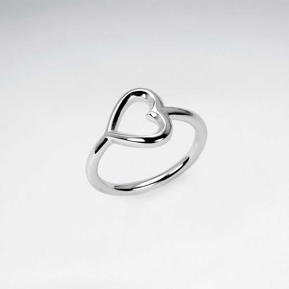 Sterling Silver Openwork Heart Ring