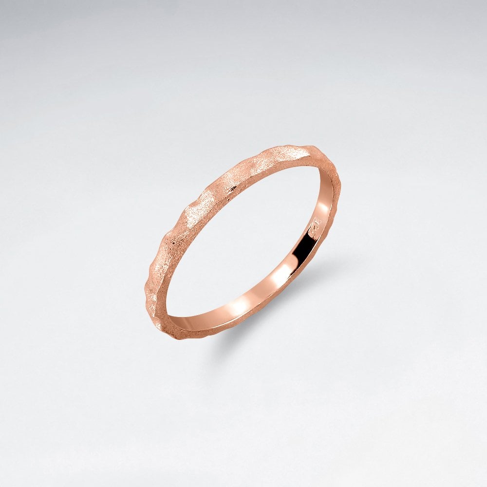 Sterling Silver Minimalist Hammered Ring