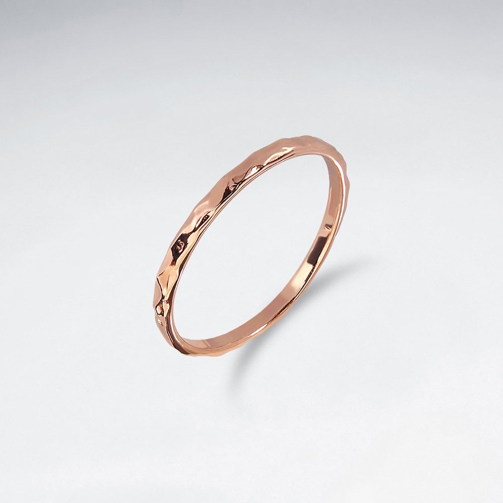 Sterling Silver Minimalist Hammered Ring