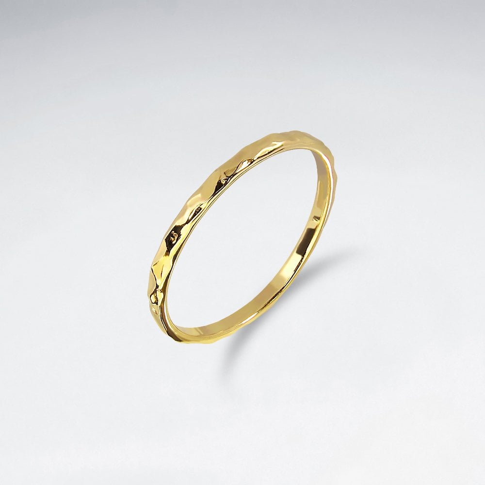 Sterling Silver Minimalist Hammered Ring