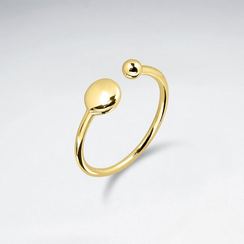 Sterling Silver Ball Open Ring