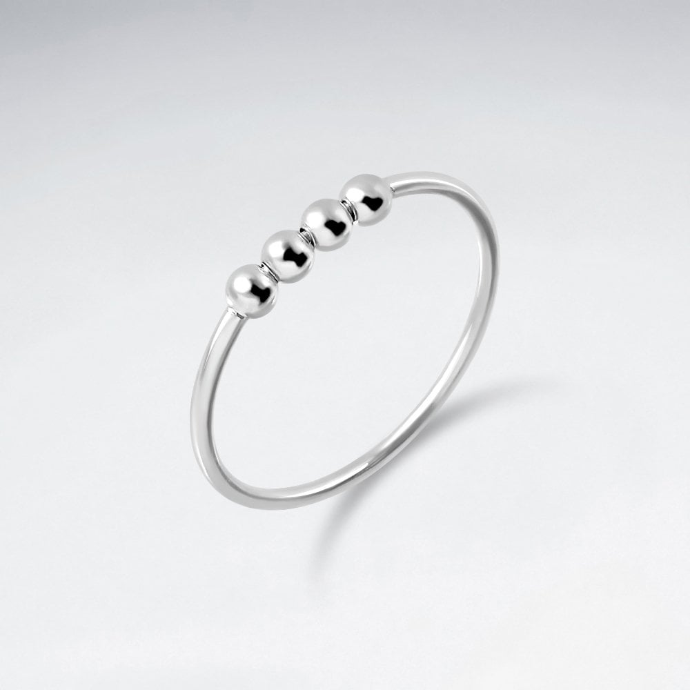 Sterling Silver Horizontal Ball Ring