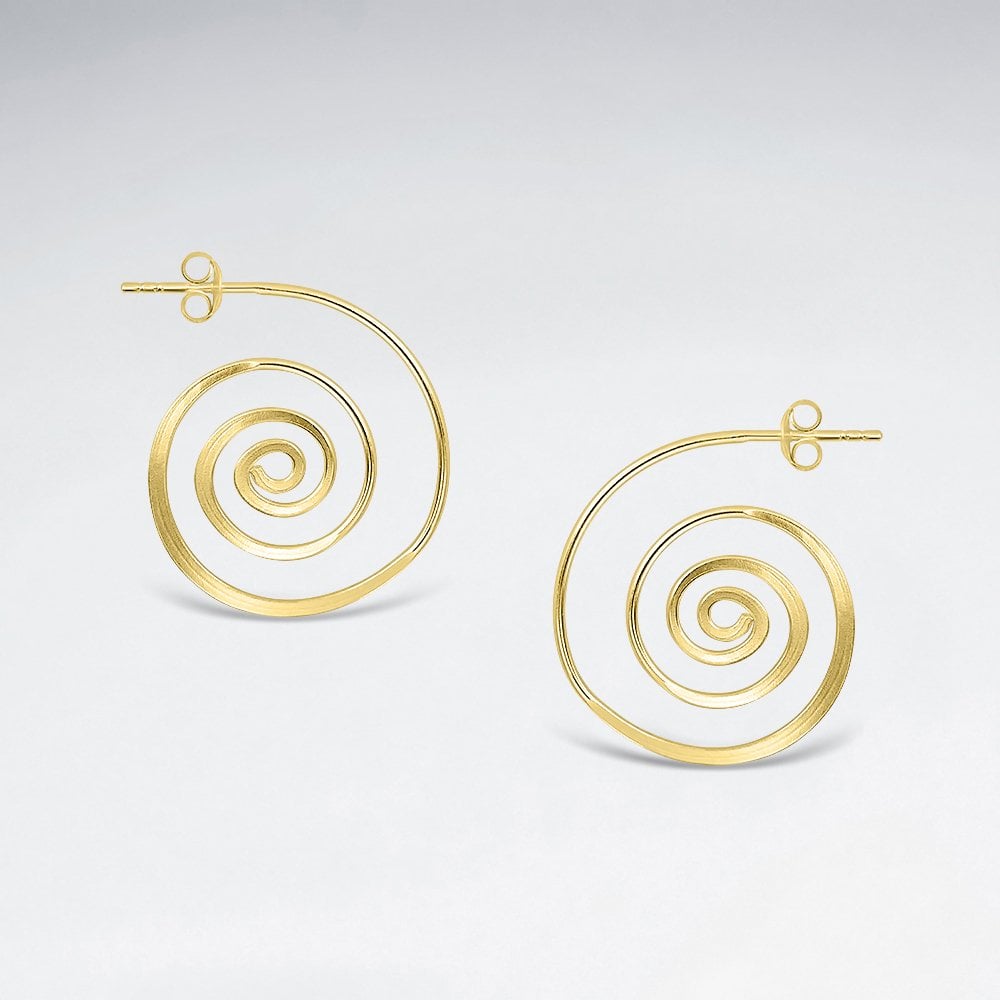 Sterling Silver Swirl Spiral Stud Earrings