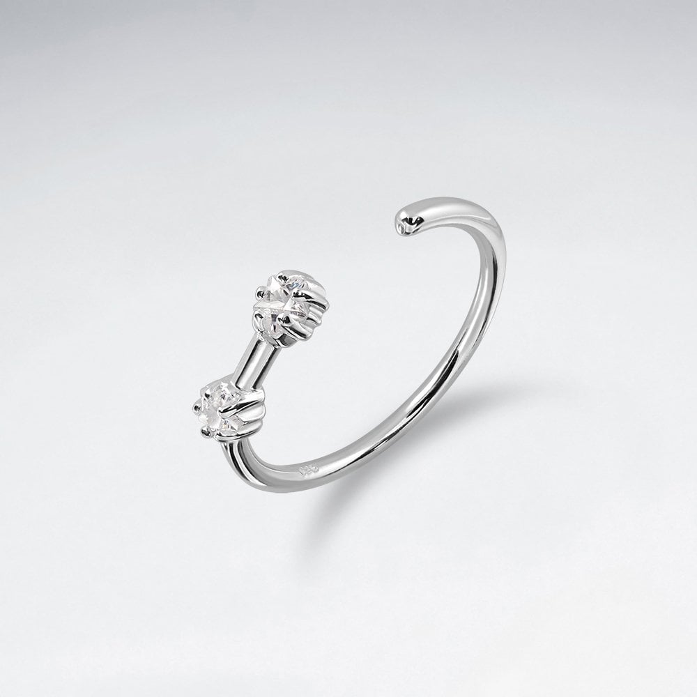Sterling Silver Open End CZ Ring
