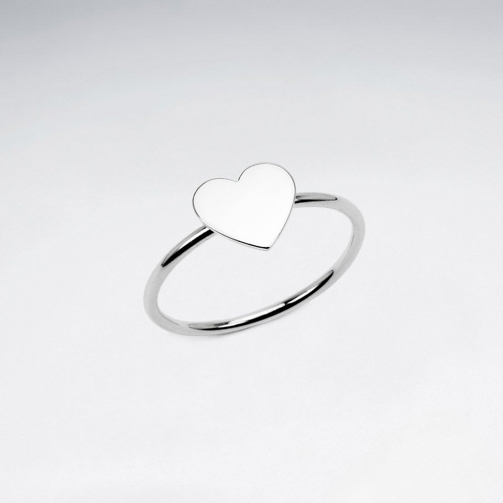 Sterling Silver Heart Silhouette Ring
