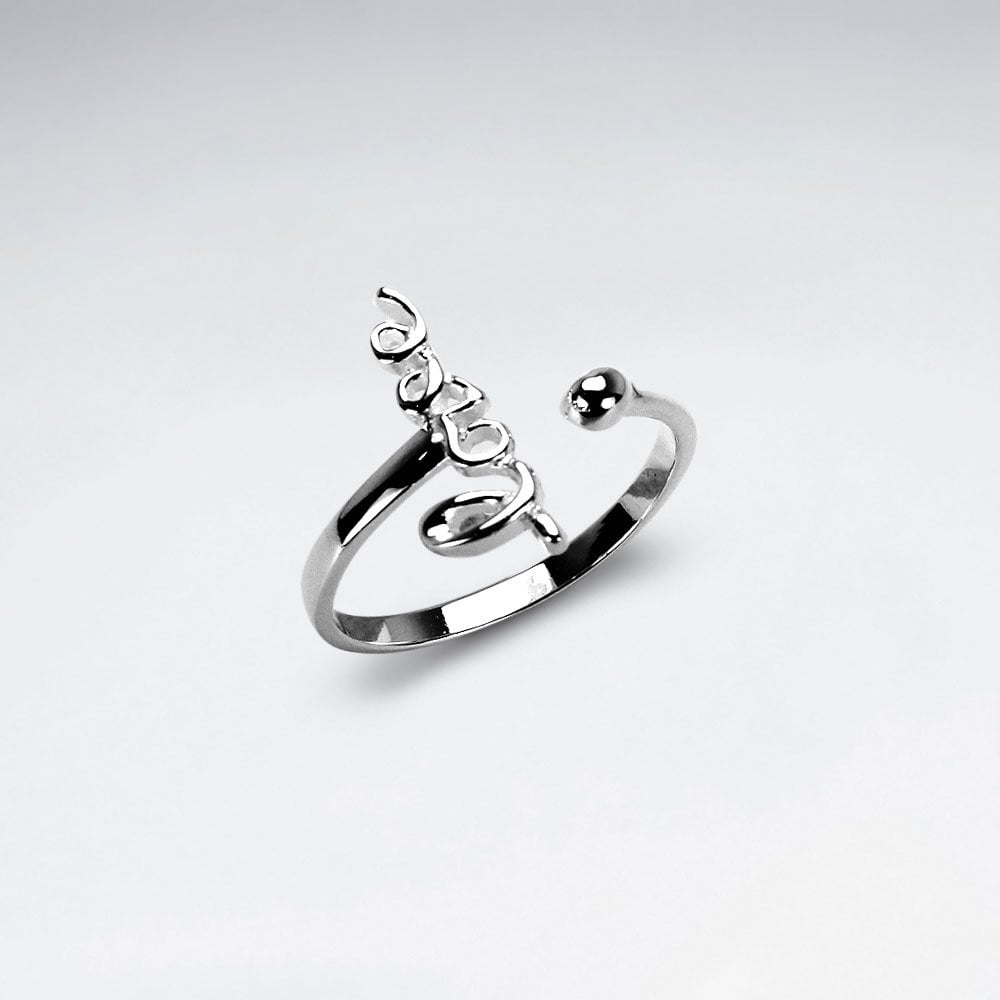 Sterling Silver Love Script Ring