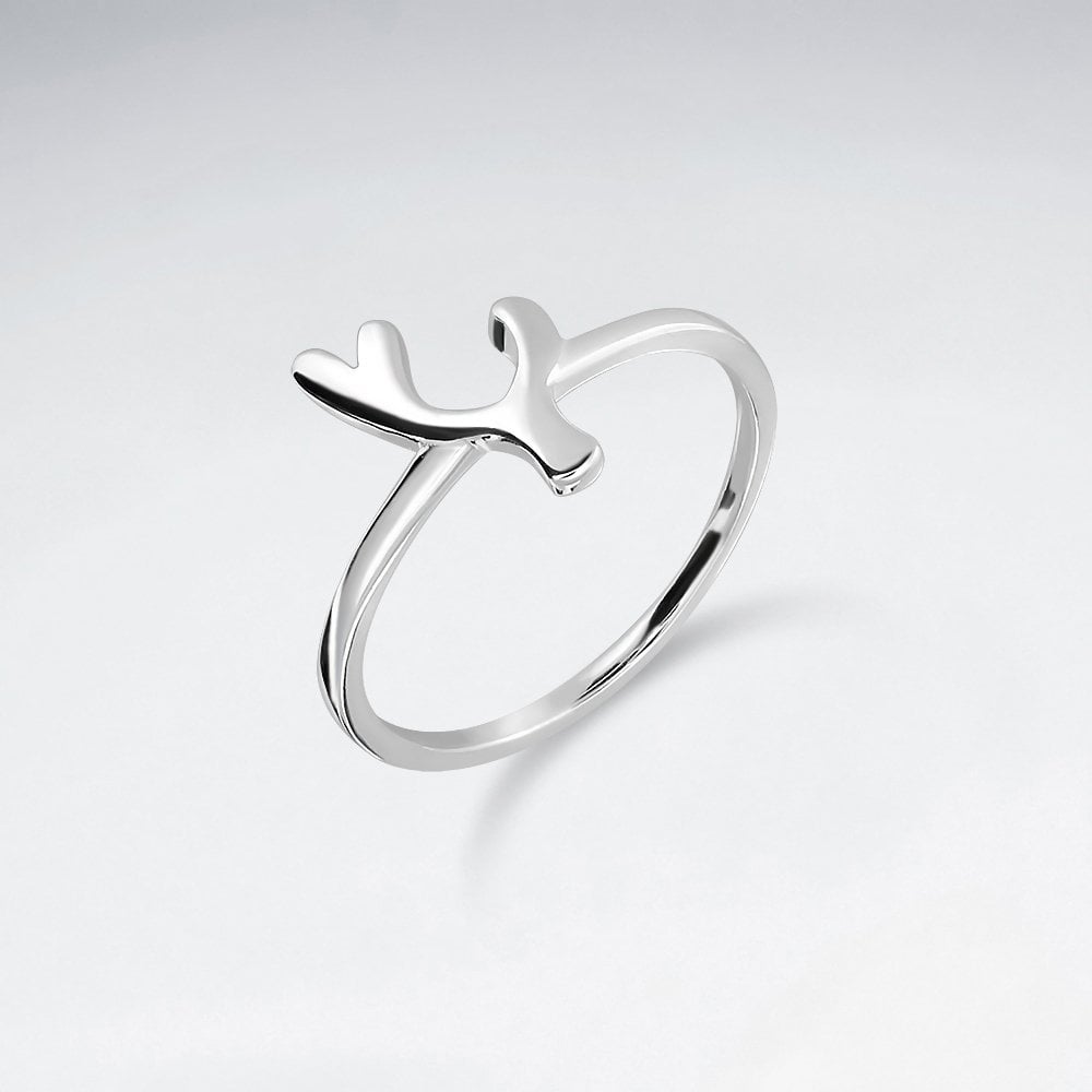 Sterling Silver Reindeer Antler Ring
