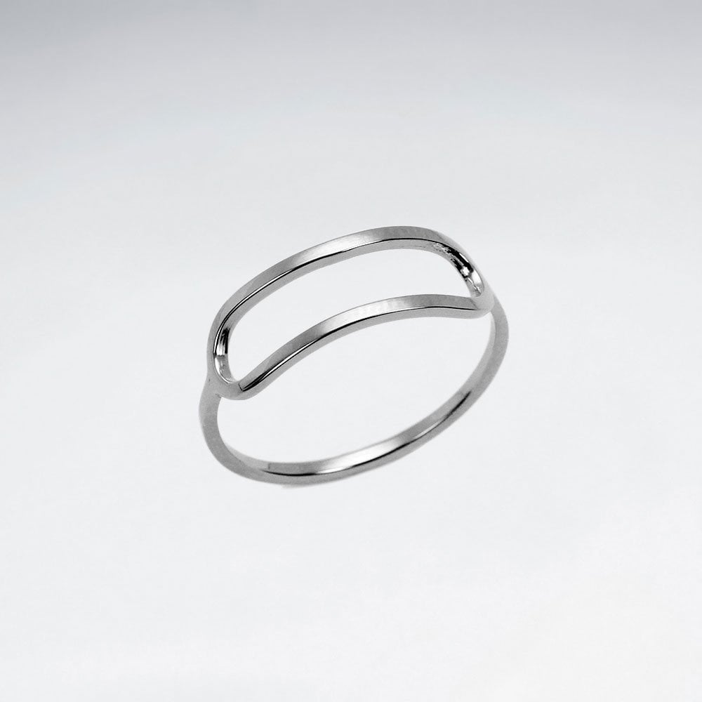 Sterling Silver Openwork Geometric Ring