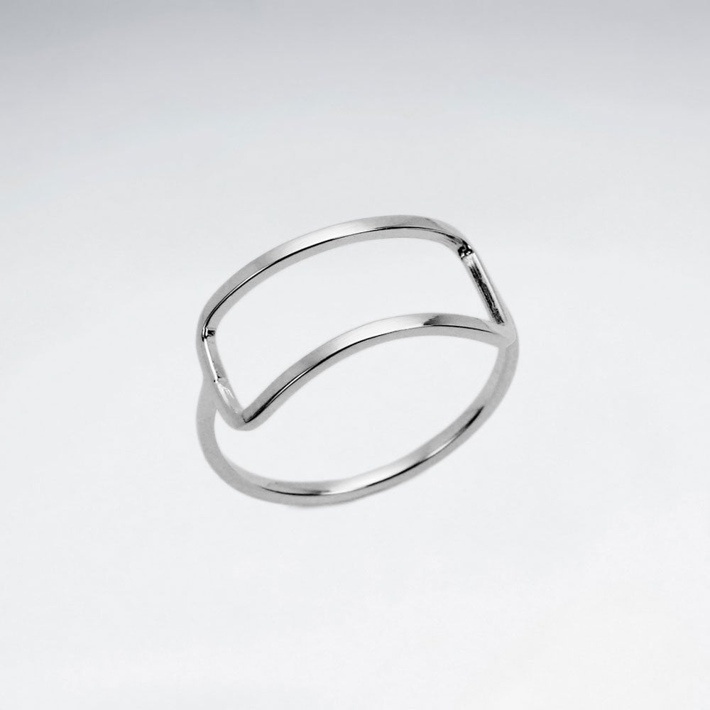 Sterling Silver Openwork Geometric Statement Ring