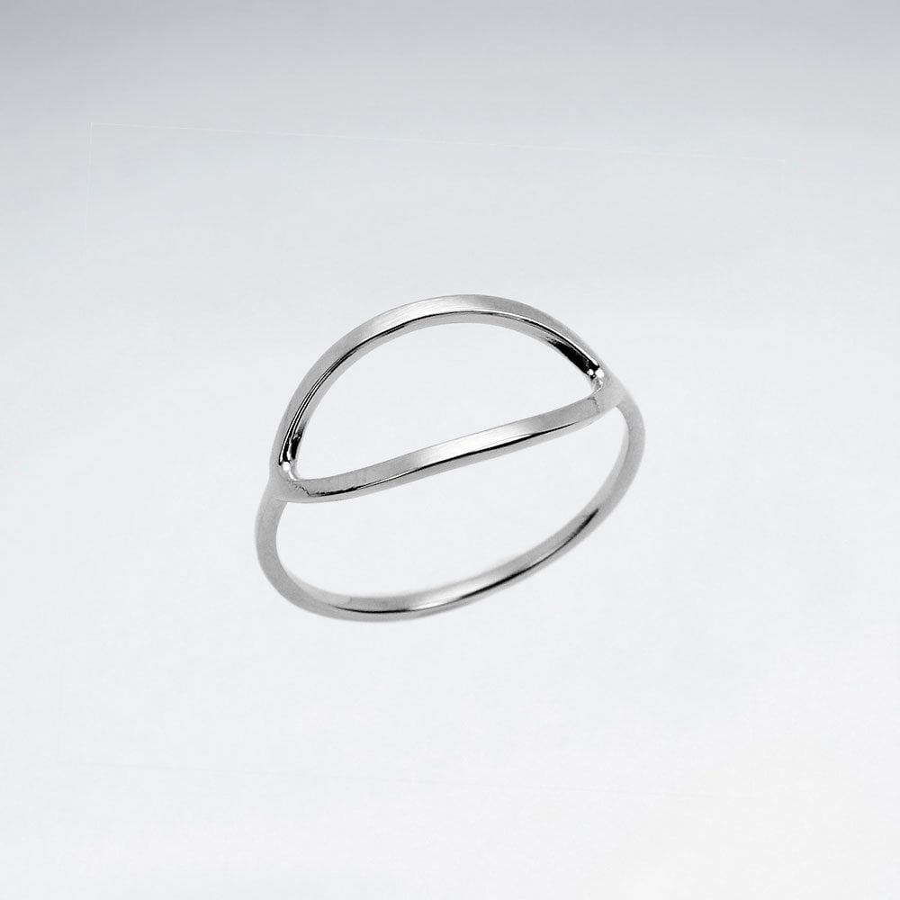 Sterling Silver Openwork Geometric Oval Ring