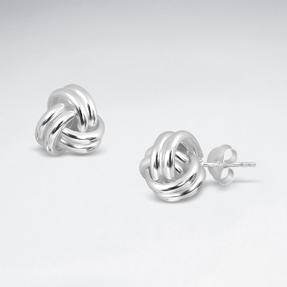 Sterling Silver Knot Stud Earrings
