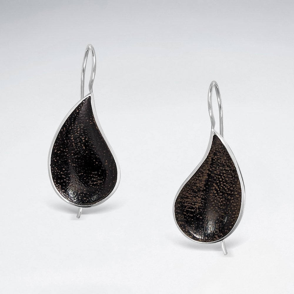 Sterling Silver Freeform Teardrop Earrings