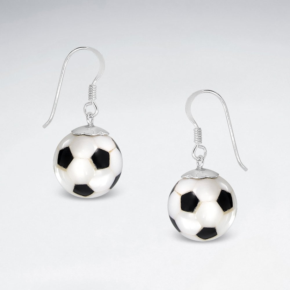 Sterling Silver Soccer Ball Earrings