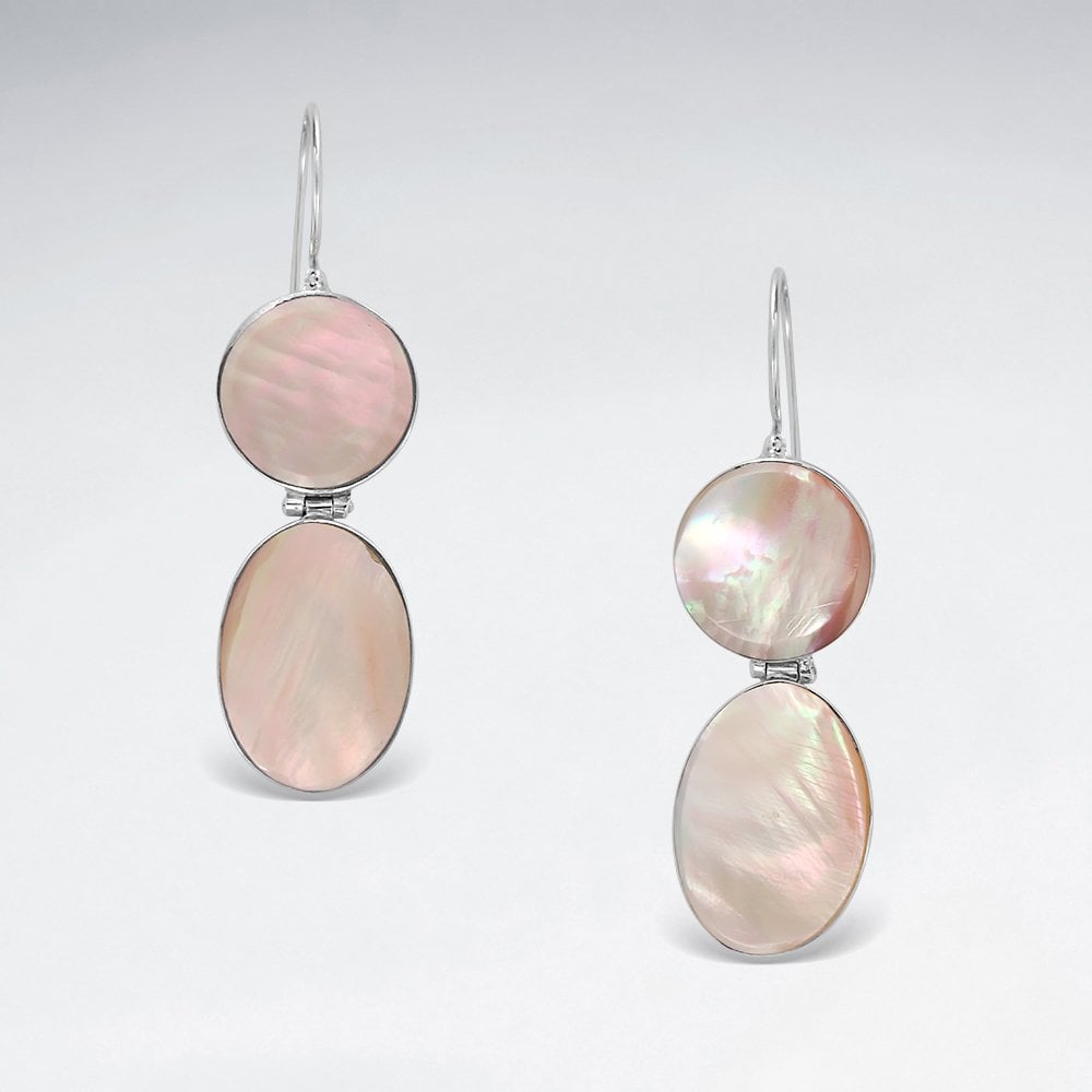 Sterling Silver Double Drop Shell Earrings