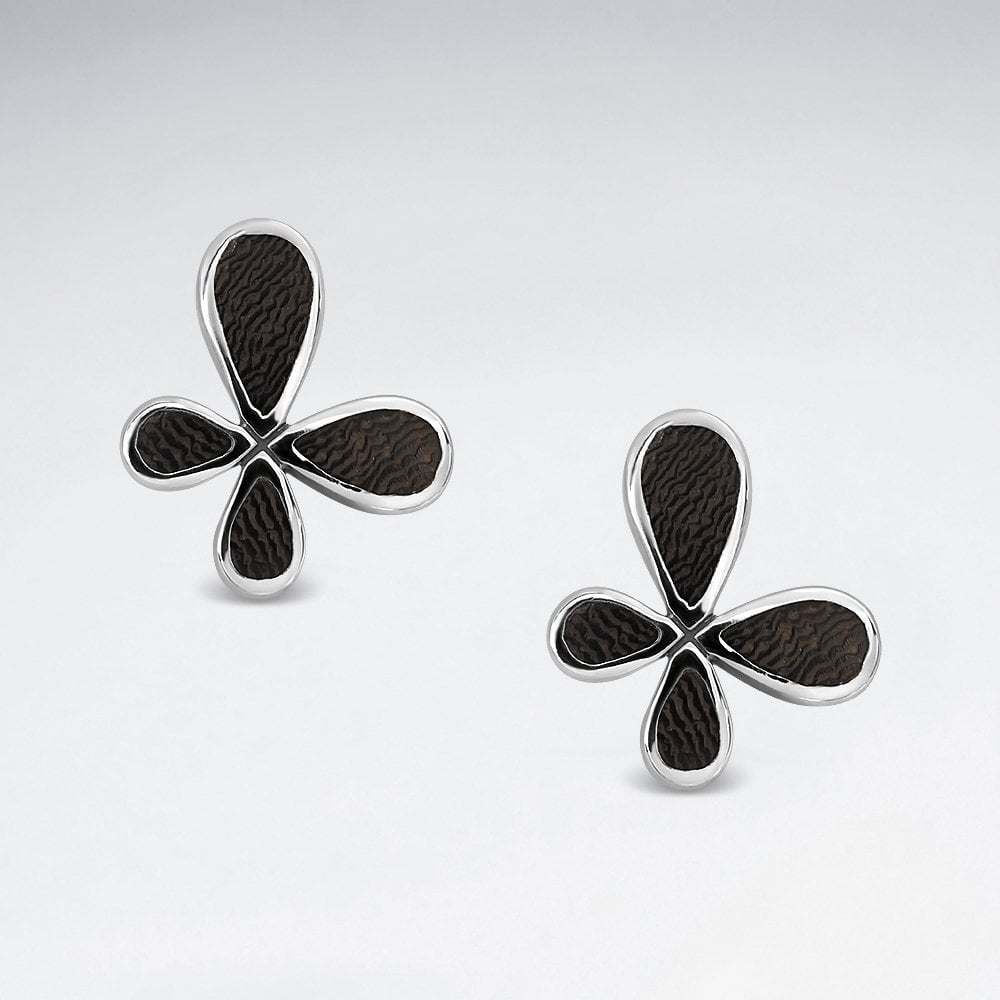 Sterling Silver Wood Splat Earrings