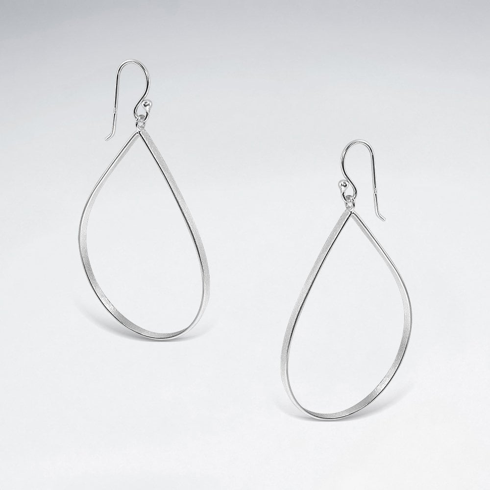 Sterling Silver Openwork Teardrop Hook Earrings