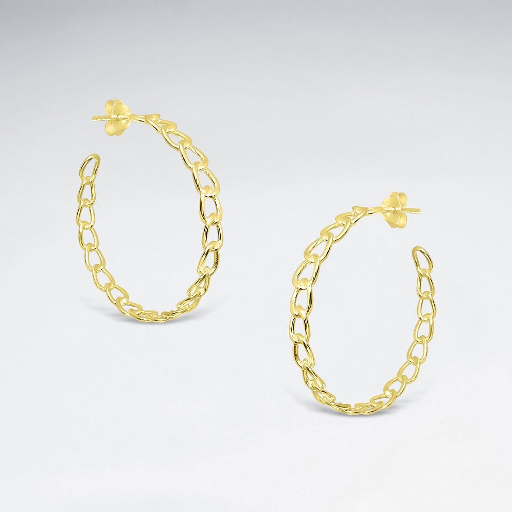 Sterling Silver Chain Link Hoops