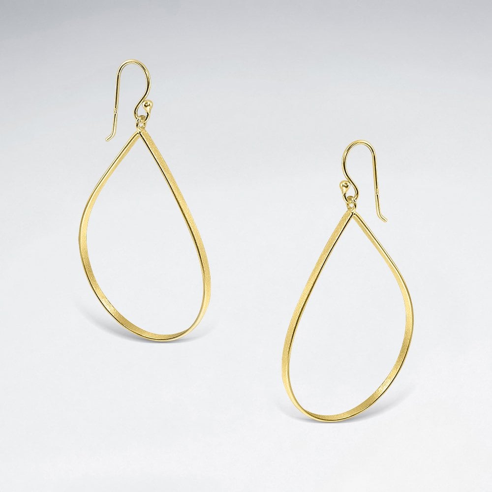 Sterling Silver Openwork Teardrop Hook Earrings