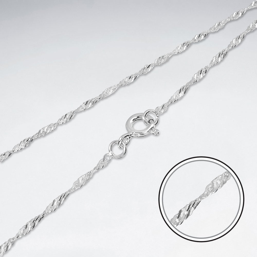 Sterling Silver Rope Twist Chain Necklace