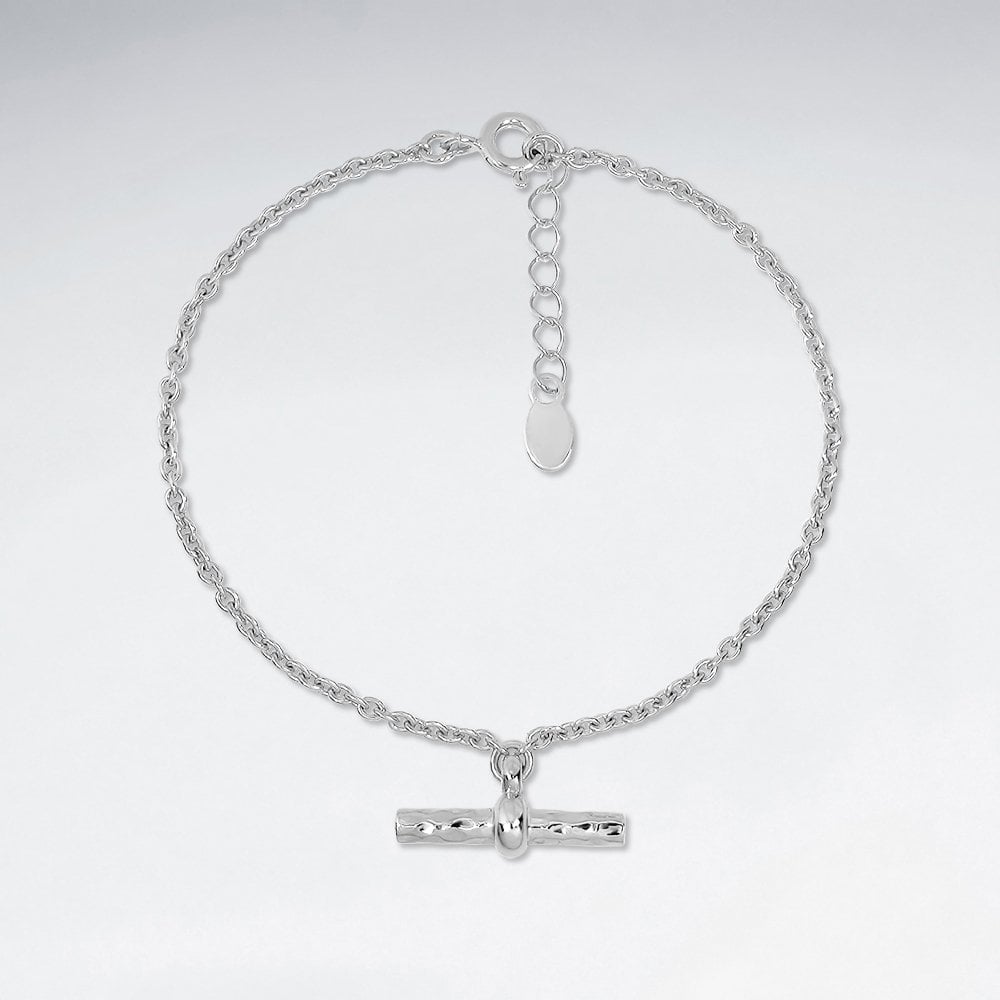 Sterling Silver T Bar Dangle Bracelet