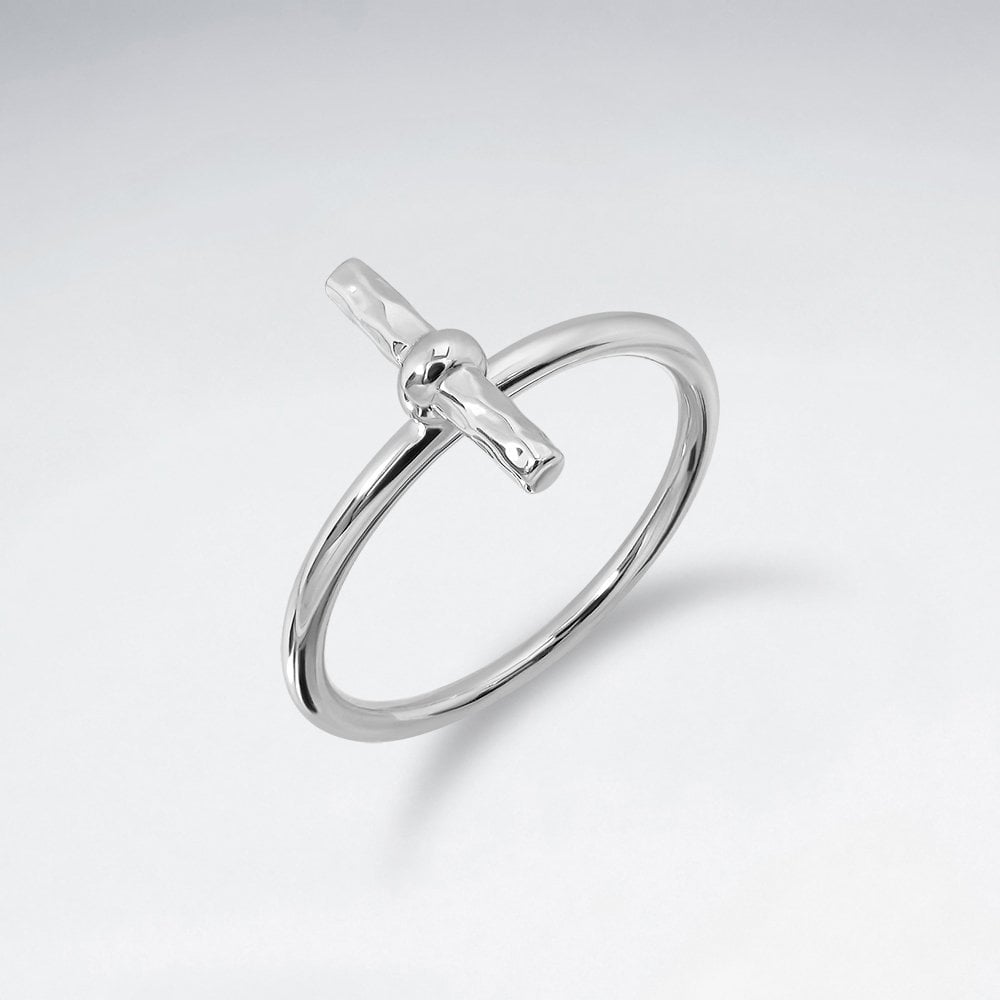 Sterling Silver Minimalistic T Bar Ring