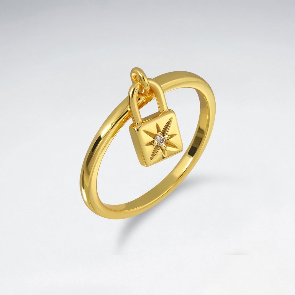 Love Lock Silver Ring With CZ