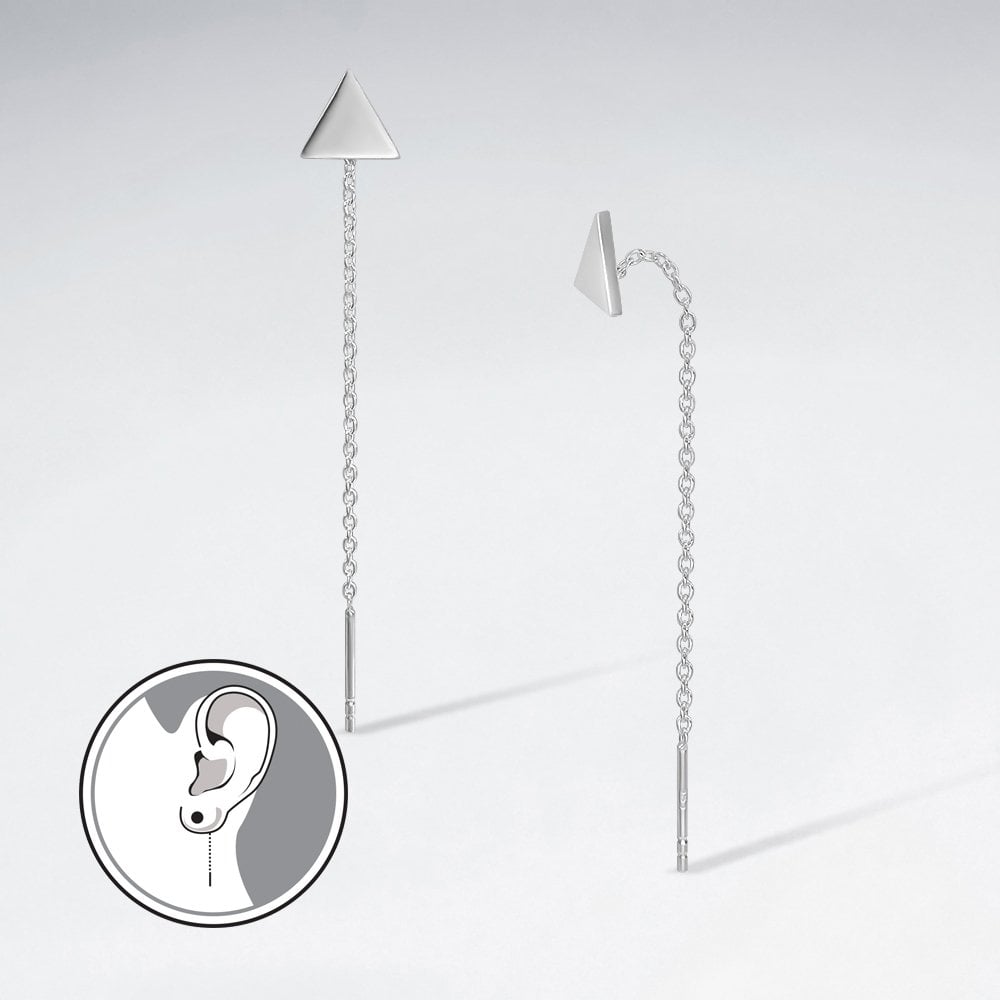 Sterling Silver Triangle Threader Earrings