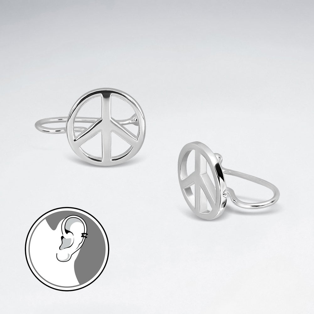 Sterling Silver Peace Sign Ear cuffs