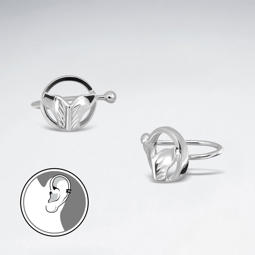 Openwork Design Polished Sterling Silver Ear cuffs