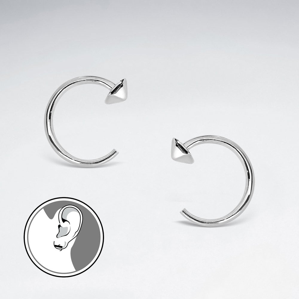 Sterling Silver Hoop Arrow Earrings
