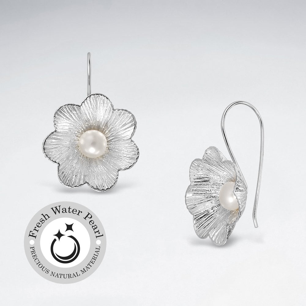 Flower Earring With Pearl