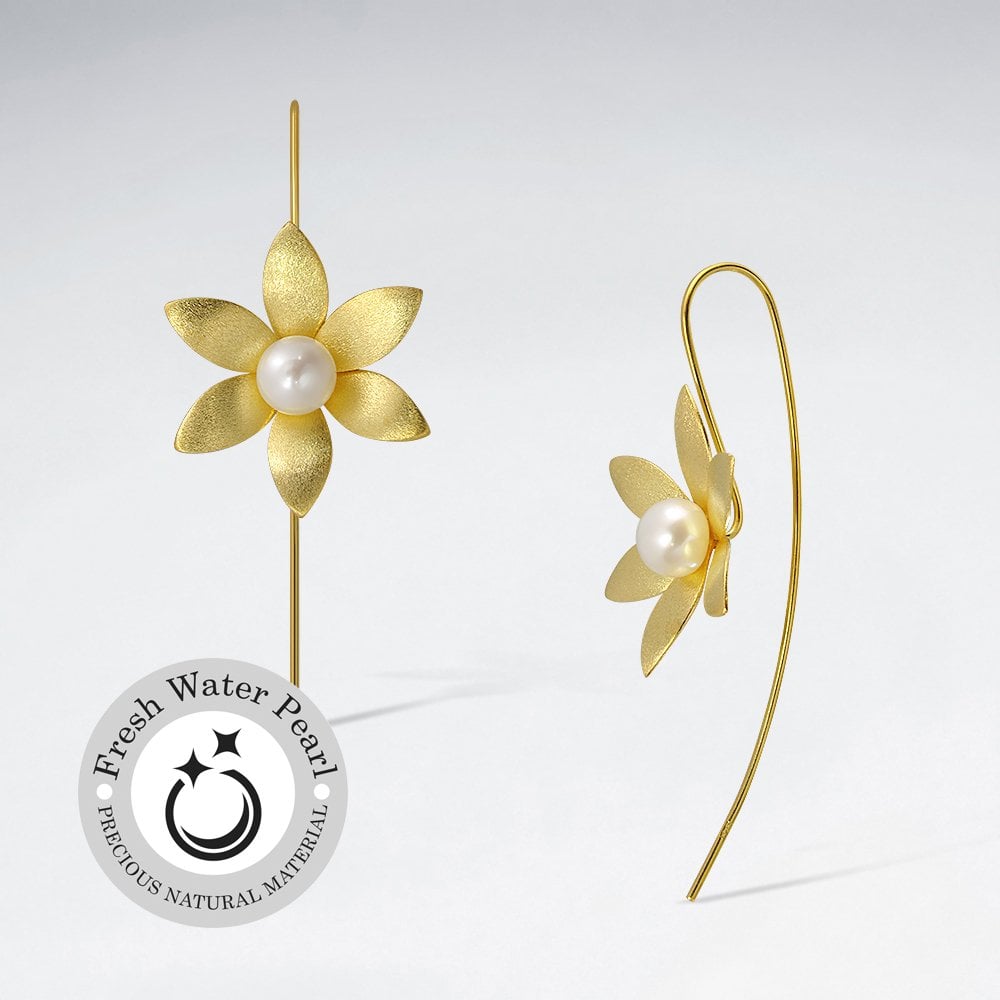 Garden Romance Sterling Silver Threader Hook Earrings