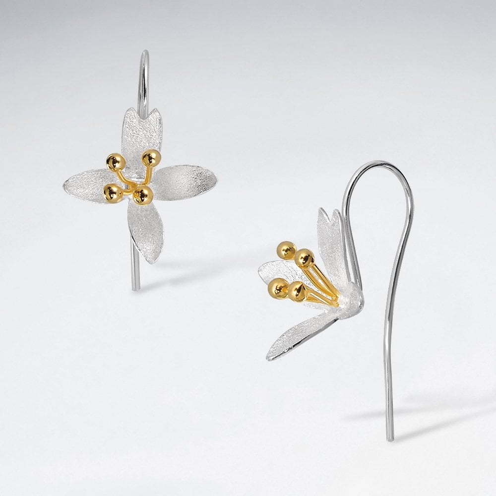 Two-Toned Honeysuckle Blossom Earrings