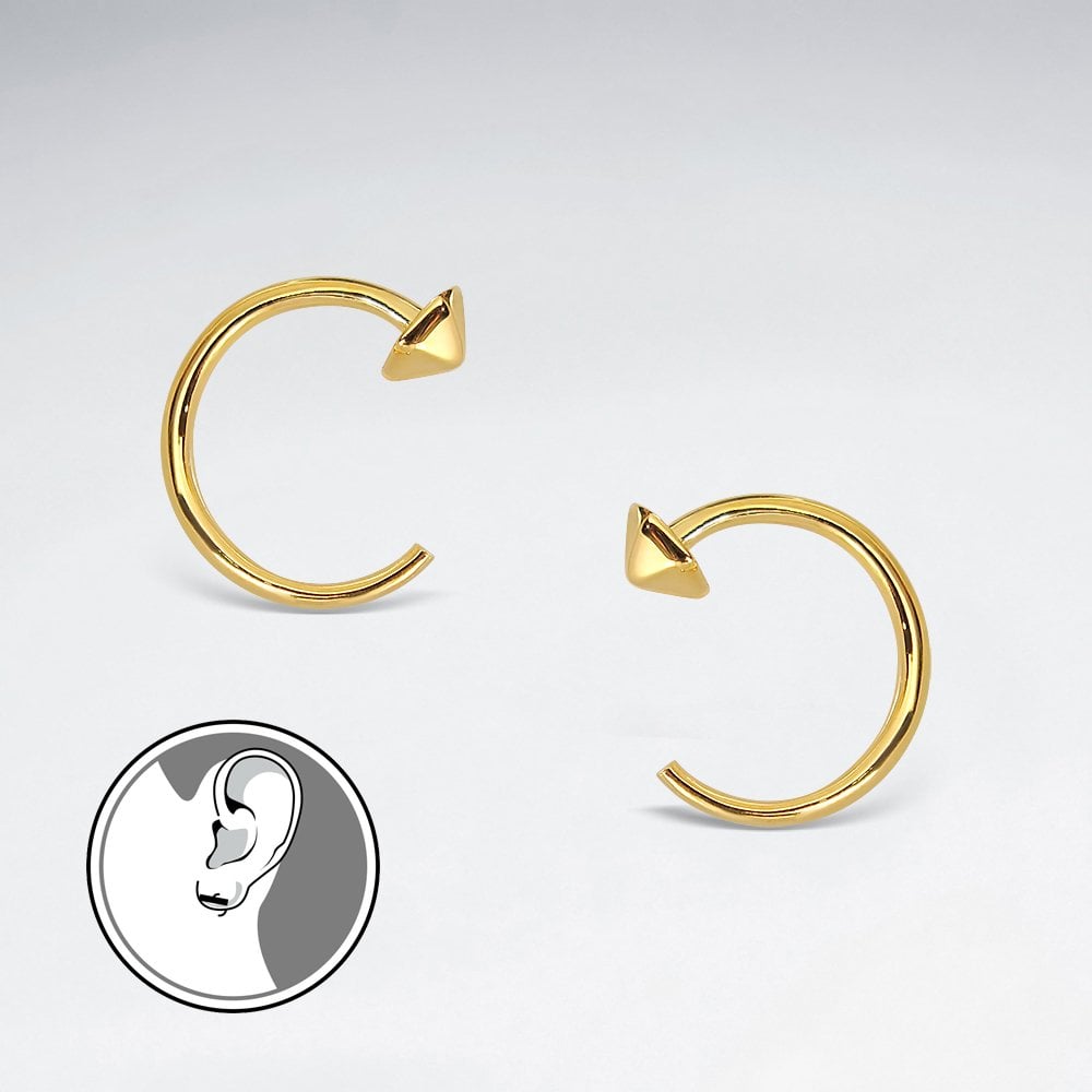 Sterling Silver Hoop Arrow Earrings