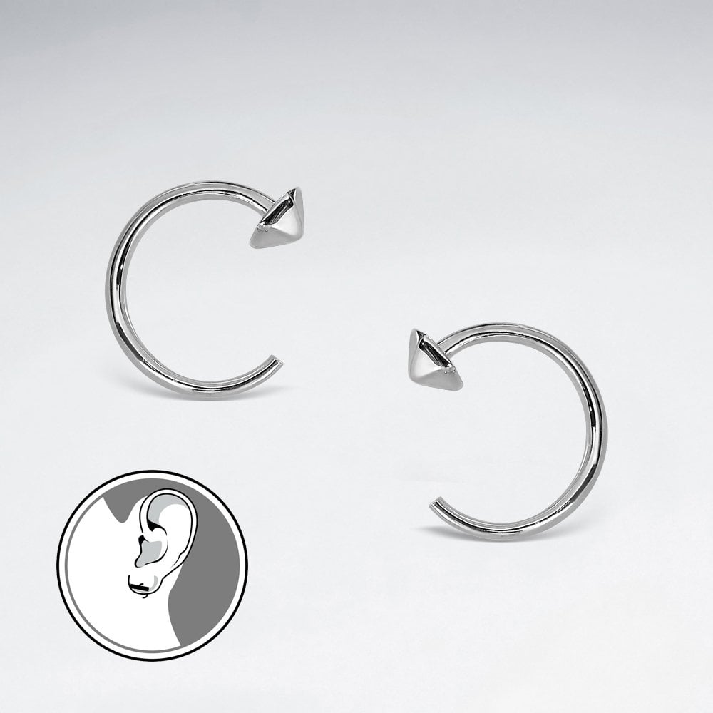 Sterling Silver Hoop Arrow Earrings