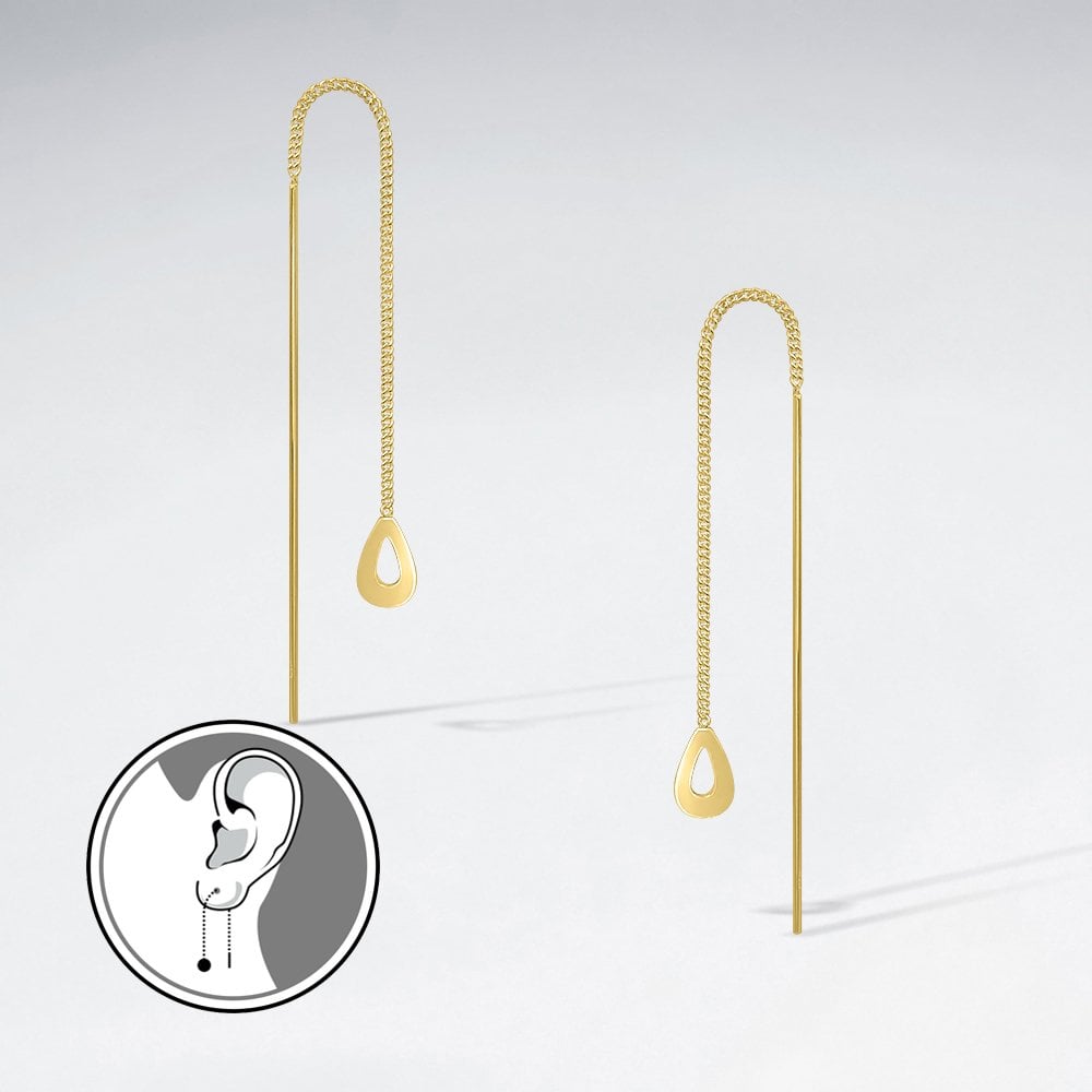 Teardrop Lure Sterling Silver Threader Earrings