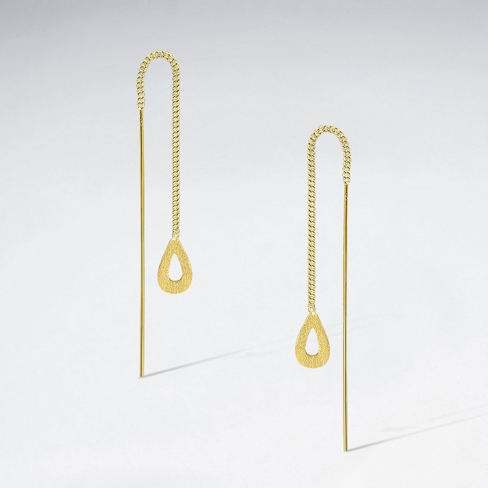 Teardrop Lure Sterling Silver Threader Earrings