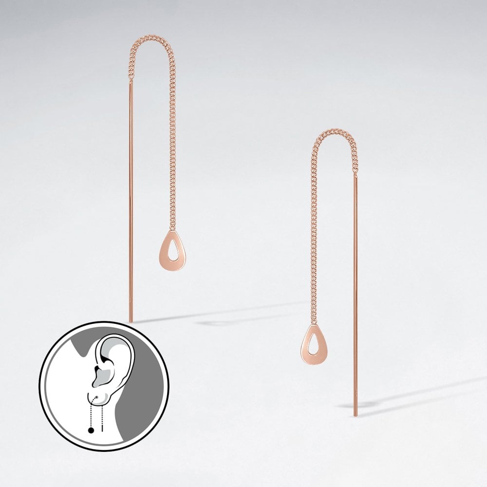 Teardrop Lure Sterling Silver Threader Earrings
