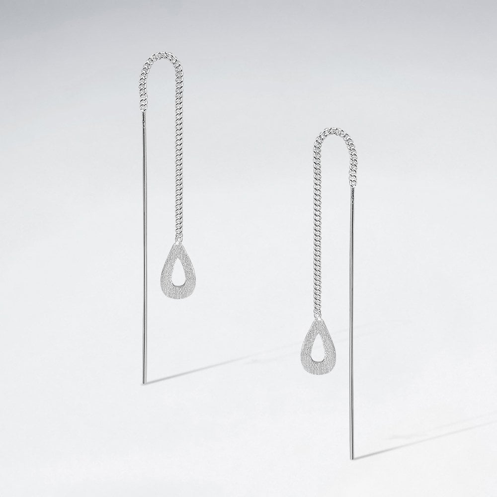 Teardrop Lure Sterling Silver Threader Earrings
