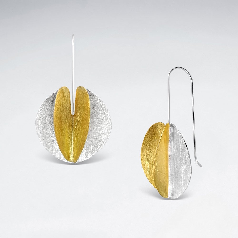 Sterling Silver Freeform Petal Hook Earrings