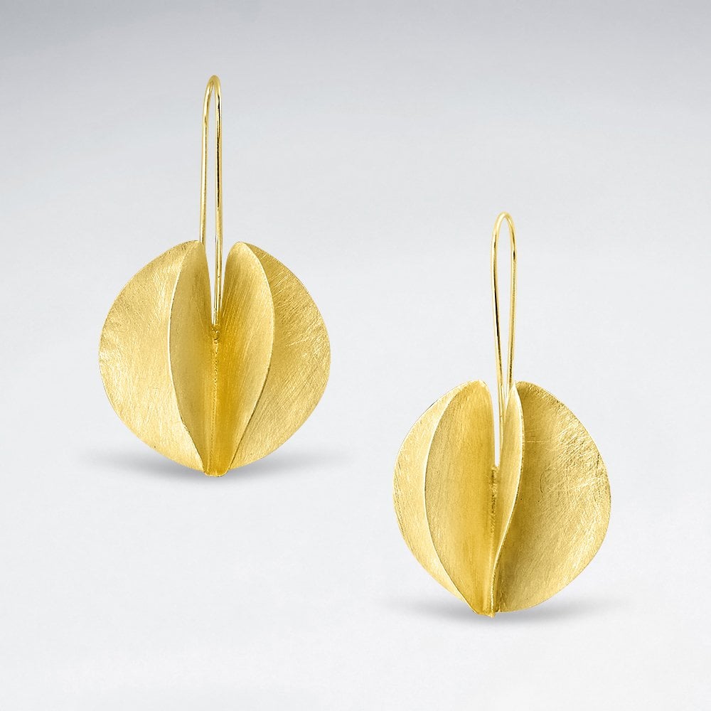Sterling Silver Freeform Petal Hook Earrings