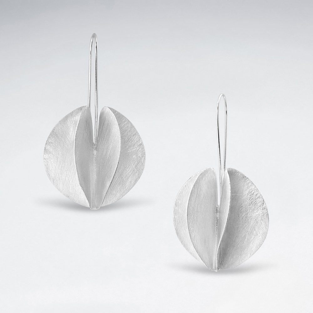 Sterling Silver Freeform Petal Hook Earrings
