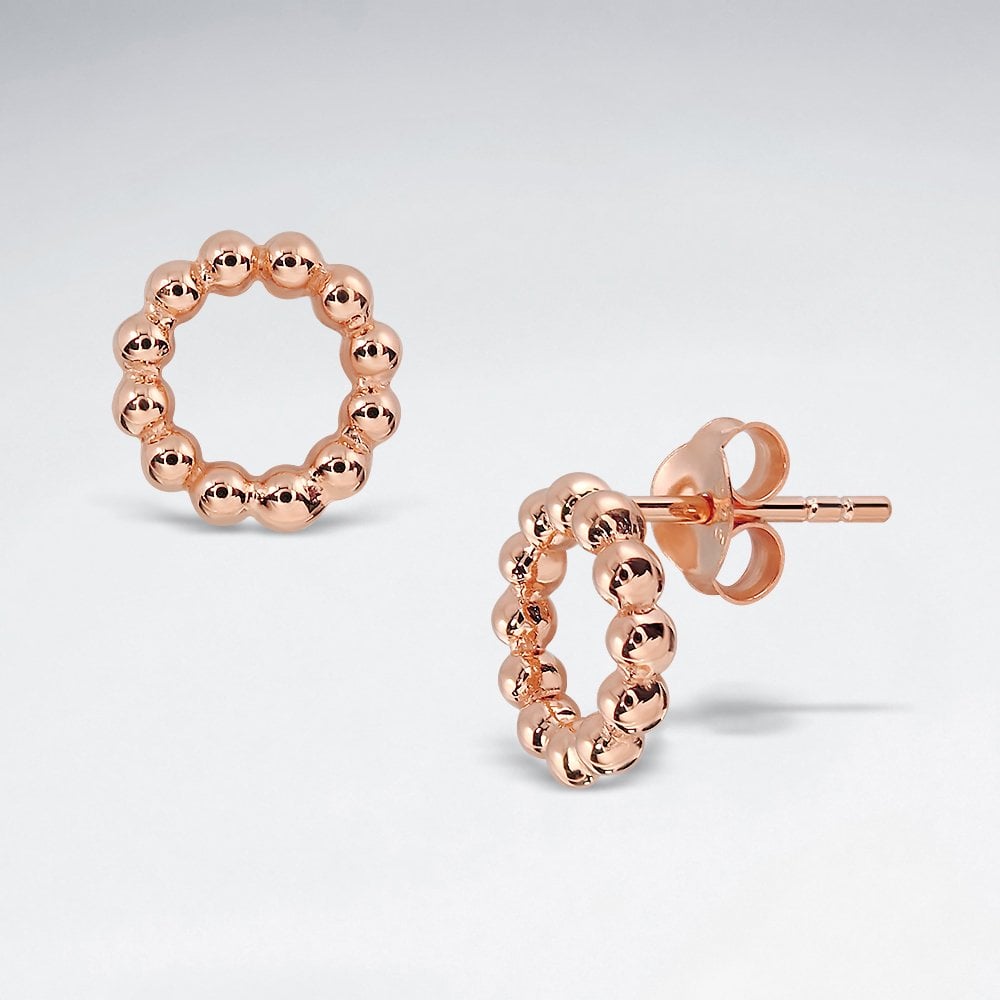 Sterling Silver Ball Hoop Wreath Stud Earrings