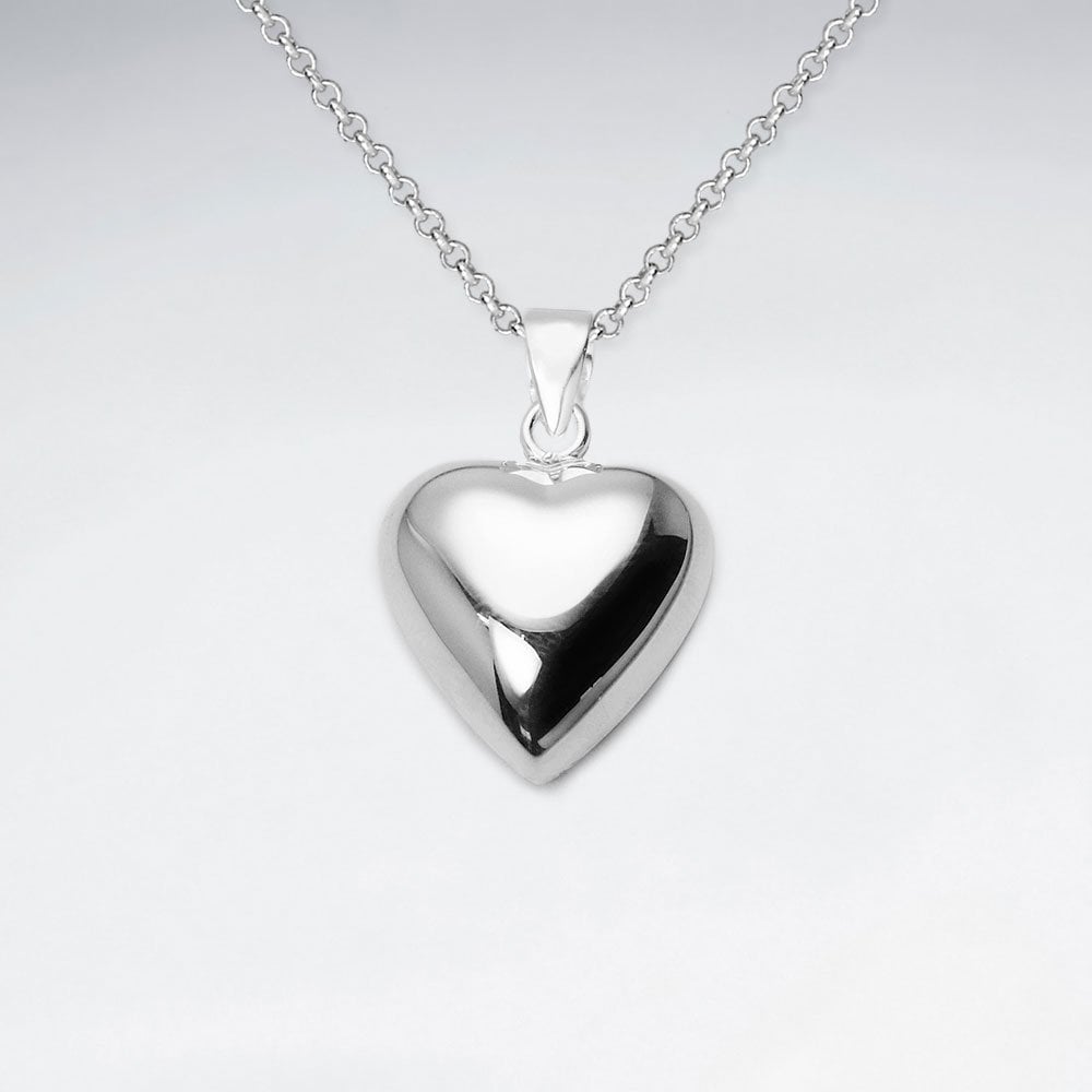 Sterling Silver Solid Heart Pendant