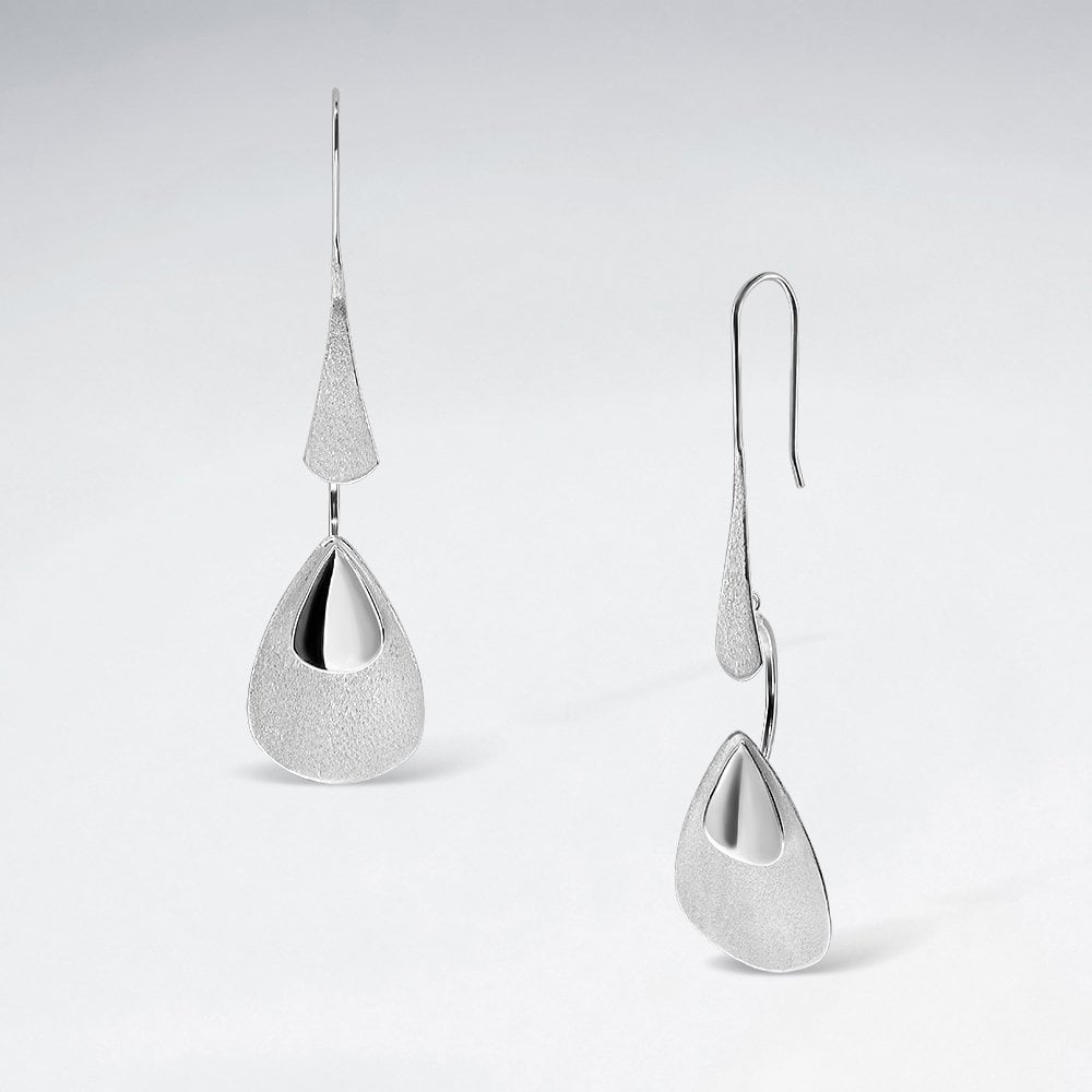 Stunning Silver Scoop Illusions Edgy Deco Tiered Dangle Earrings